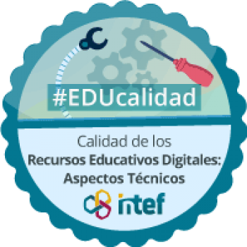 imagen insignia NOOC "Calidad de los Recursos Educativos Digitales: Aspectos Técnicos (1ª Edición)" - #EDUcalidad