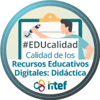 imagen insignia NOOC "Calidad de los Recursos Educativos Digitales: Didáctica (2ª Edición) - #EDUcalidad
