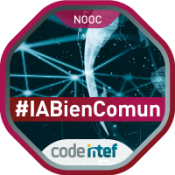 Imagen insignia NOOC "Inteligencia Artificial para el bien común (1ª edición)" - #IABienComun