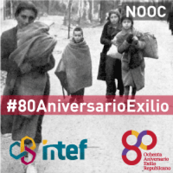 Imagen insignia NOOC "El exilio republicano y los lugares de acogida" - #80AniversarioExilio" - #EduCMooc