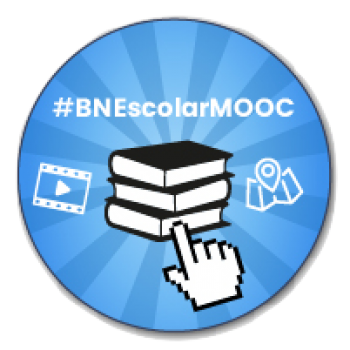 Imagen insignia MOOC "BNEscolar: descubrir y crear experiencias de aprendizaje con los recursos de la Biblioteca Nacional de España (2ª edición)" - #BNEscolarMOOC