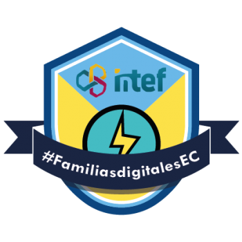 Imagen insignia NOOC "Familias digitales: qué hacer si falla tu tablet o móvil" - #FamiliasDigitalesEC