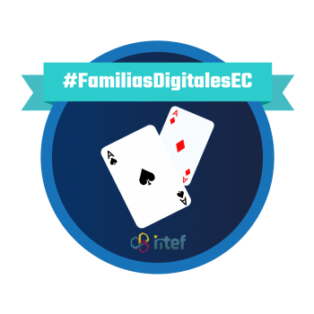 imagen insignia NOOC ""Familias digitales: cómo prevenir, detectar y abordar los problemas derivados del juego de apuestas online en adolescentes"#FamiliasDigitalesEC