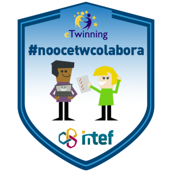 Imagen insignia NOOC "Colabora en eTwinning (4ª edición)" - #noocetwcolabora