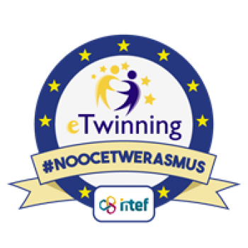 Imagen insignia NOOC "eTwinning en Erasmus+ (4ª edición)" - #noocetwerasmus